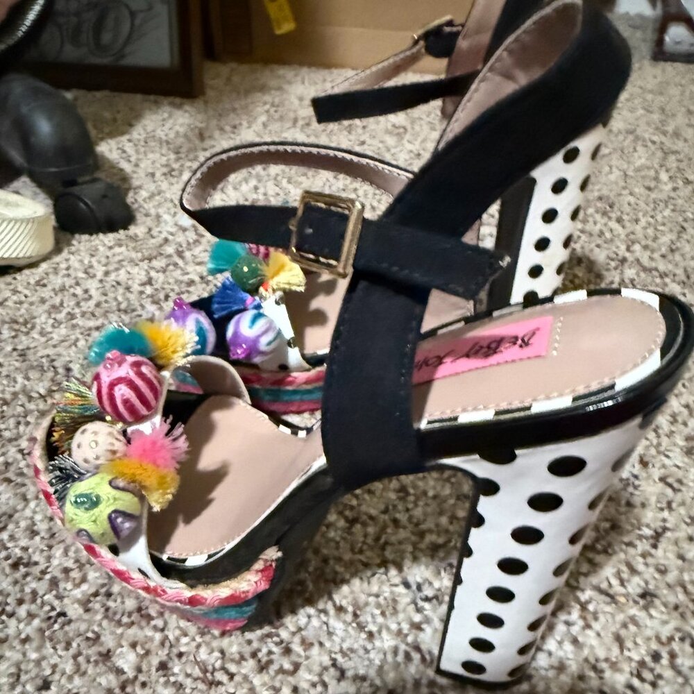 Platform ankle-strap high-heel sandal by Betsy Johnson